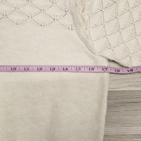Skies Are Blue Womens Ivory Sweater Size XS Scalloped Pullover - Picture 7 of 9